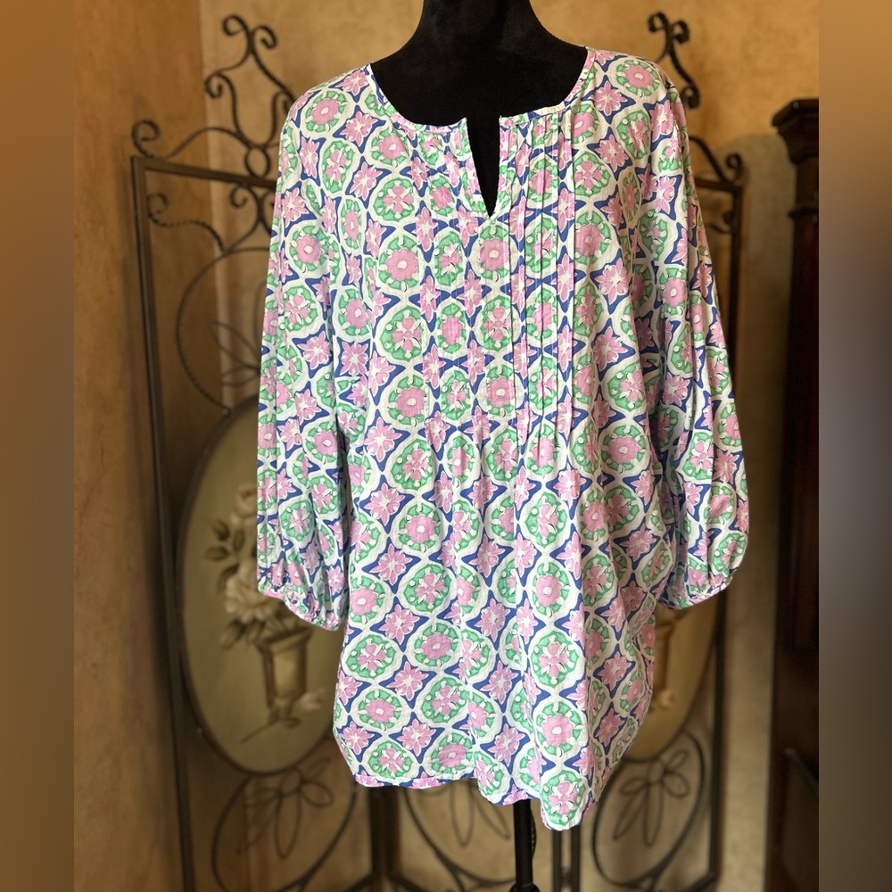 Talbots Plus NWOT 2X Pull-over Blouse 3/4 length sleeves